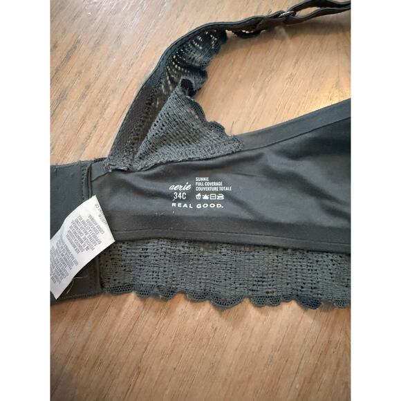 Aerie Sunnie lace lightly lined full coverage bra green size 34C - Picture 10 of 11